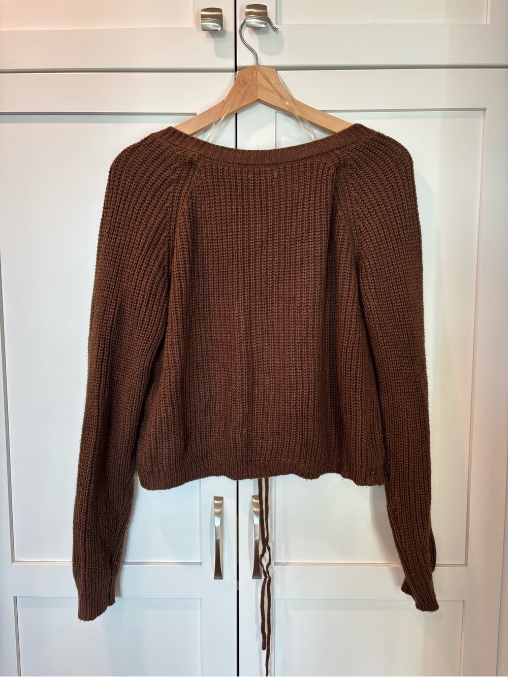 Ardene Brown Ruched Drawstring Knit Sweater - Picture 6 of 6